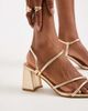 SEQWL Wide Fit SEQWL Wide Fit Dandelion strappy block heeled sandals in gold - 2