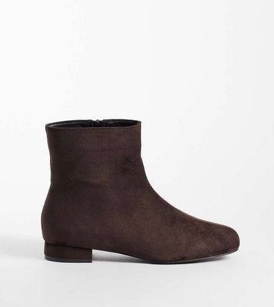 SEQWL Wide Fit SEQWL Wide Fit Elma faux suede ankle boots in brown