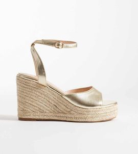 SEQWL Wide Fit SEQWL Wide Fit espadrille wedge sandals in gold
