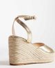 SEQWL Wide Fit SEQWL Wide Fit espadrille wedge sandals in gold - 3