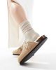SEQWL Wide Fit SEQWL Wide Fit faux fur lined clogs in taupe-Neutral - 4
