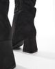 SEQWL Wide Fit SEQWL Wide Fit Fished slouchy block heel knee boots in black - 2