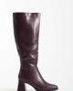SEQWL Wide Fit SEQWL Wide Fit Fisher block heel knee boots in burgundy-Red - 1