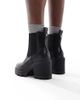 SEQWL Wide Fit SEQWL Wide Fit Fuzzy chunky chelsea boots in black - 4