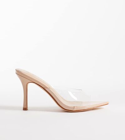 SEQWL Wide Fit SEQWL wide fit heeled sandals in clear-No color