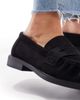 SEQWL Wide Fit SEQWL Wide Fit Hershe ruched loafers in suedette black - 2