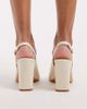 SEQWL Wide Fit SEQWL Wide Fit Hogan sling back block heeled shoes in cream-White - 3