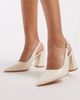 SEQWL Wide Fit SEQWL Wide Fit Hogan sling back block heeled shoes in cream-White - 4