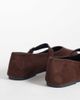 SEQWL Wide Fit SEQWL Wide Fit Iris faux suede high vamp ballet flats in chocolate brown - 3
