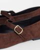 SEQWL Wide Fit SEQWL Wide Fit Iris faux suede high vamp ballet flats in chocolate brown - 4