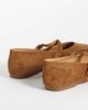 SEQWL Wide Fit SEQWL Wide Fit Iris faux suede high vamp ballet flats in tan-Brown - 4