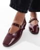 SEQWL Wide Fit SEQWL Wide Fit Iris high vamp ballet flats in burgundy-Red - 2