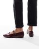 SEQWL Wide Fit SEQWL Wide Fit Iris high vamp ballet flats in burgundy-Red - 3