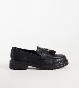 SEQWL Wide Fit SEQWL Wide Fit Jeep chunky tassel loafers in black