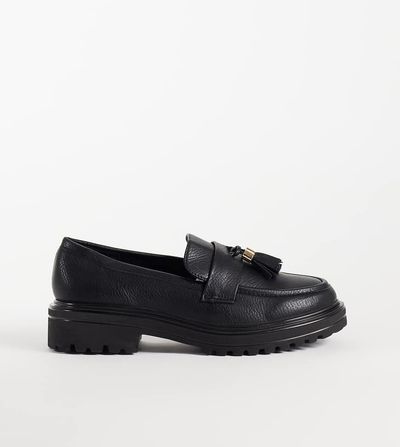 SEQWL Wide Fit SEQWL Wide Fit Jeep chunky tassel loafers in black