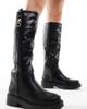 SEQWL Wide Fit SEQWL Wide Fit knee high flat riding boots in black - 1