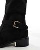 SEQWL Wide Fit SEQWL Wide Fit Latte buckle detail over-the-knee boots in black - 2