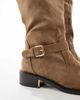 SEQWL Wide Fit SEQWL Wide Fit Latte buckle detail over-the-knee boots in chocolate-Brown - 2