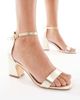 SEQWL Wide Fit SEQWL Wide Fit Leal heeled sandals in gold - 1