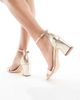 SEQWL Wide Fit SEQWL Wide Fit Leal heeled sandals in gold - 3