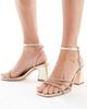 SEQWL Wide Fit SEQWL Wide Fit Leal strappy block heeled embellished sandals in gold - 1