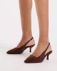 SEQWL Wide Fit SEQWL Wide Fit Maybach slingback kitten heels in brown suedette - 1