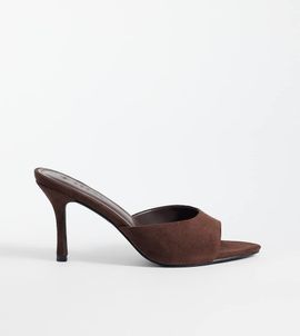 SEQWL Wide Fit SEQWL Wide Fit Ocon heeled sandals in suedette chocolate-Brown