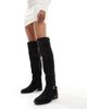 SEQWL Wide Fit SEQWL Wide Fit over the knee flat boots with tassels in black - 2