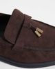 SEQWL Wide Fit SEQWL Wide Fit Panther tassel trim loafers in faux suede chocolate-Brown - 3