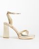 SEQWL Wide Fit SEQWL Wide Fit platform block heeled sandals in gold - 1