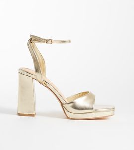 SEQWL Wide Fit SEQWL Wide Fit platform block heeled sandals in gold