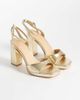 SEQWL Wide Fit SEQWL Wide Fit platform block heeled sandals in gold - 2