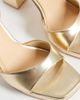 SEQWL Wide Fit SEQWL Wide Fit platform block heeled sandals in gold - 3