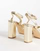 SEQWL Wide Fit SEQWL Wide Fit platform block heeled sandals in gold - 4
