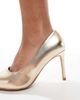 SEQWL Wide Fit SEQWL Wide Fit pointed pumps with stiletto heel in gold - 3