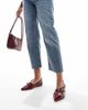 SEQWL Wide Fit SEQWL Wide Fit pointed toe strappy ballet flats in burgundy-Red - 2
