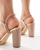 SEQWL Wide Fit SEQWL Wide Fit Reeves strappy embellished high block heeled sandals in rose gold - 2