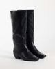 SEQWL Wide Fit SEQWL Wide Fit refined cowboy knee boots in black - 2