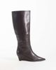 SEQWL Wide Fit SEQWL Wide Fit refined wedge knee boots in chocolate brown - 2