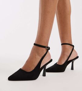 SEQWL Wide Fit SEQWL Wide Fit Salado heeled pumps in black micro