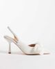 SEQWL Wide Fit SEQWL Wide Fit Salado slingback block heeled shoes with bow detailing in white - 1