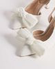 SEQWL Wide Fit SEQWL Wide Fit Salado slingback block heeled shoes with bow detailing in white - 2