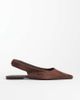 SEQWL Wide Fit SEQWL Wide Fit Scar faux suede sling back pointed ballet flats in chocolate brown - 1