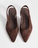 SEQWL Wide Fit SEQWL Wide Fit Scar faux suede sling back pointed ballet flats in chocolate brown - 2