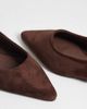 SEQWL Wide Fit SEQWL Wide Fit Scar faux suede sling back pointed ballet flats in chocolate brown - 3