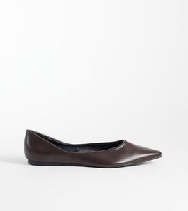 SEQWL Wide Fit SEQWL Wide Fit Scar pointed ballet flats in chocolate brown