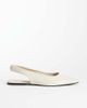 SEQWL Wide Fit SEQWL Wide Fit Scar sling back pointed ballet flats in cream-Neutral - 1