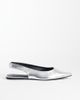SEQWL Wide Fit SEQWL Wide Fit Scar sling back pointed ballet flats in silver - 1
