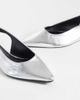 SEQWL Wide Fit SEQWL Wide Fit Scar sling back pointed ballet flats in silver - 3