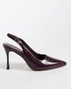 SEQWL Wide Fit SEQWL Wide Fit slingback pointed stiletto heel shoes in burgundy faux leather-Red - 1